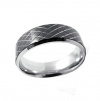 Mens Rings Stainless Steel Wedding Band Black Silver 7mm Size 10 by Aienid