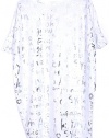 Generic Womens Irregular Fashion Rag Letters Bronzing Dress OS White