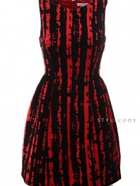 Calvin Klein Sleeveless Fit & Flare Velvet Scuba Red Dress Size 14W $184.00
