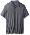 Perry Ellis Men's Big and Tall Fine Stripe Polo with Oxford Collar