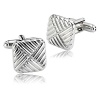AmDxD Jewelry Stainless Steel Men Cufflinks Silver Classic Shiny Square Cuff Links