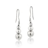 Hoops & Loops Sterling Silver Polished Graduating Beads Dangle Earrings