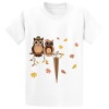 Mcol Cute Owls Autumn V Child Crew Neck Print T Shirts White