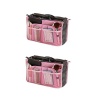 StyleTech Inc. Travel Insert Accessories Compartment Bag Durable Multi-Pocket Insert-Organizer Tote Bag (2 Pack - Pink)
