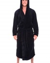 Del Rossa Men's Fleece Robe, Long Hooded Bathrobe
