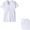 2(x)ist Men's 3 Pack Slim Fit V-Neck T-Shirt, White, Large