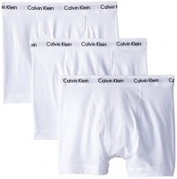 Calvin Klein Men's 3-Pack Cotton Stretch Trunk, White, Medium