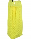 INC Womens Plus Polka Dot Sleeveless Casual Dress Yellow 2X