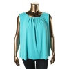Calvin Klein Women's Jersey Casual Top Shirt Cyan Size Plus 3x