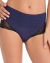 SPANX Undie-Tectable Lace Hi-Hipster Panty, Small Gingham Blue Night, Small