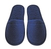 Arus Men's Turkish Terry Cotton Cloth Spa Slippers, One Size Fits Most, Navy Blue with Black Sole