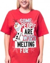 Disney Plus Size T-shirt Frozen Olaf Some People Are Worth Melting For Red