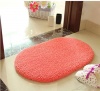 ONEONEY Oval Shaped Super Soft Fluffy Non-slip Rug Bathroom Bedroom Kitchen Livingroom Carpet Mat Candy Color Creamy White-(Watermelon Red,19.6*31.5)