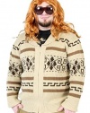 The Big Lebowski Jeffrey The Dude Zip Up Costume Cardigan Sweater (Adult Large)