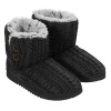 Dearfoams Women's Memory Foam Sweater Knit Indoor/Outdoor Bootie Slippers