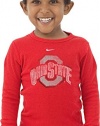 YOUTH Nike Ohio State Buckeyes Distressed Logo Long Sleeve Thermal T-Shirt (Yth Large (12-14 yrs), Red)