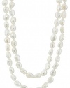 6-7mm White Baroque Freshwater Cultured Pearl Endless Necklace, 50
