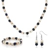 Multi-Color Cultured Freshwater Pearl Necklace Earrings Bracelet Set 7-8MM 18