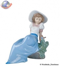 Nao by Lladro Collectible Porcelain Figurine: LISTENING TO THE BIRD'S SONGS - 6 tall - Young Lady