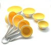 Chef'n Sleekstor Set of 4 Pinch and Pour Prep Bowls and 4 Collapsible Measuring Cups in Lemon and White