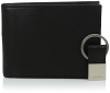 Calvin Klein Men's Leather Bifold Wallet w/ Key Fob,Black,One Size