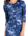 FQHOME Womens Splendid Cloud Print Tie Dye Dress(Blue,L)