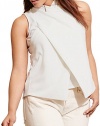 Lauren Ralph Lauren Women's Plus Jersey Surplice Top, (Size 2X) Cream