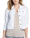 Eileen Fisher Women's Organic Linen Classic Collar Crop Jacket White Size Medium