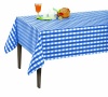 55 X 70 Vinyl Tablecloth Blue Checkered Design Indoor/Outdoor Tablecloth with Non-Woven Backing