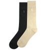 Polo Ralph Lauren Men's 2-Pack Knit Dress Socks, Oyster Tan, Charcoal Gray (10-13)