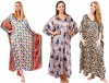 Up2date Fashion Women's 3 Paisley Prints Satin Caftans ( 3 Pack)