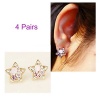 Garrelett Crystal Earrings, 4 Pairs Women Lady Elegant Colorful Diamond Rhinestone Star Ear Studs Wedding Jewelry Earrings for Daily Wearing