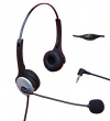 Voistek A2H20D25MM Dual Ear Call Center Telephone Headphone with Noise Canceling Microphone + Volume Mute Controls for Cisco Linksys SPA Polycom Grandstream Panasonic Zultys & Gigaset Office IP & Many Cordless Dect Phones with Standard 2.5mm Headset Jack