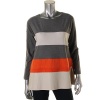 Lafayette 148 Womens Wool Faux Leather Pullover Top