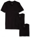 2(x)ist Men's 3 Pack V-Neck T-Shirt, Black, Large