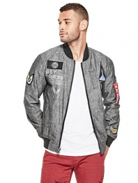 G by GUESS Men's Guiliano Reversible Chambray Jacket