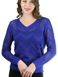 ToBeInStyle Women's Long Sleeve V-Neck Missoni Pointelle Sweater