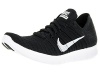Nike Women's Free Rn Flyknit Black/White Running Shoe 8 Women US