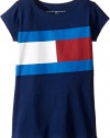 Tommy Hilfiger Kids Girl's Flag Tee (Big Kids) Flag Blue T-Shirt